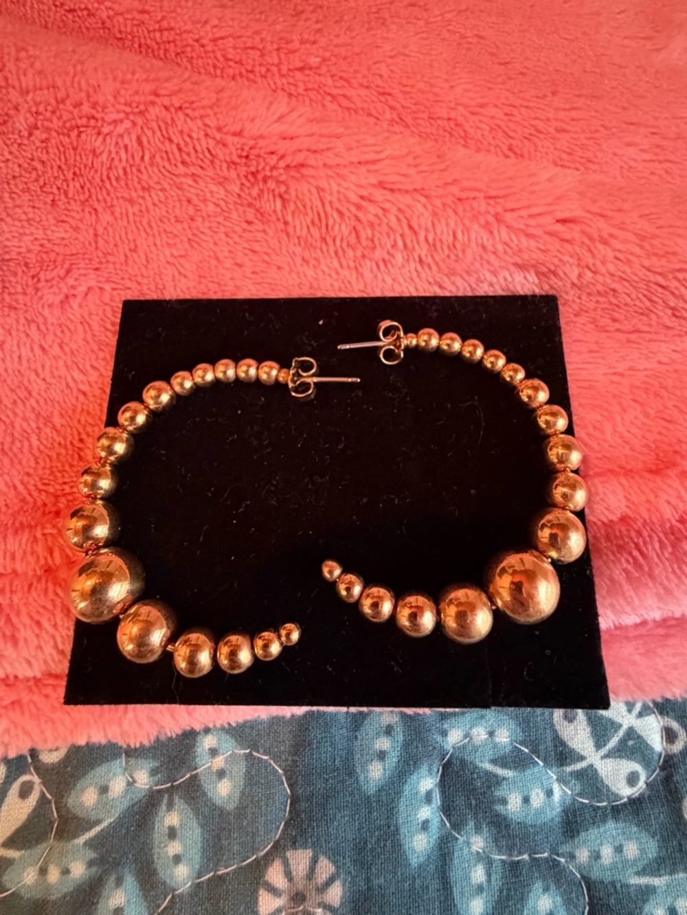 Gold Beaded Hoop Earrings